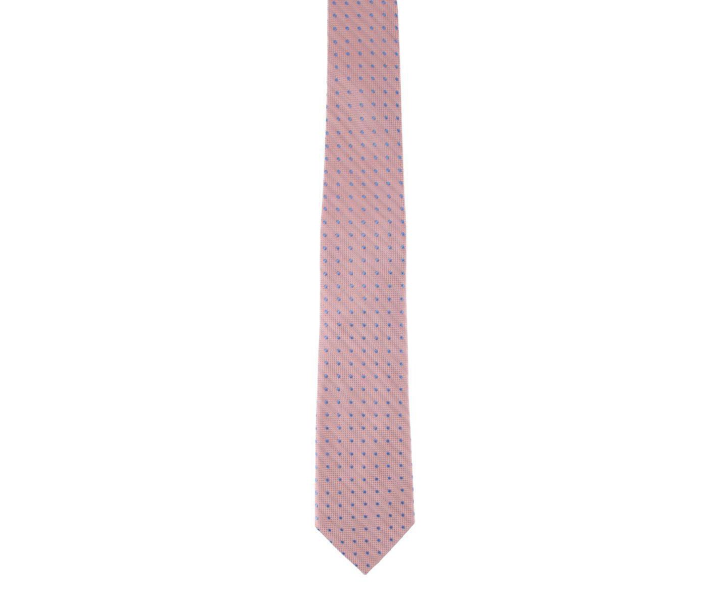 Мужские галстуки TRAFALGAR Ignacio Linen Blend Polka Dot Vertical Slant Lined Business Necktie, цвет: Коралловый — фото 2