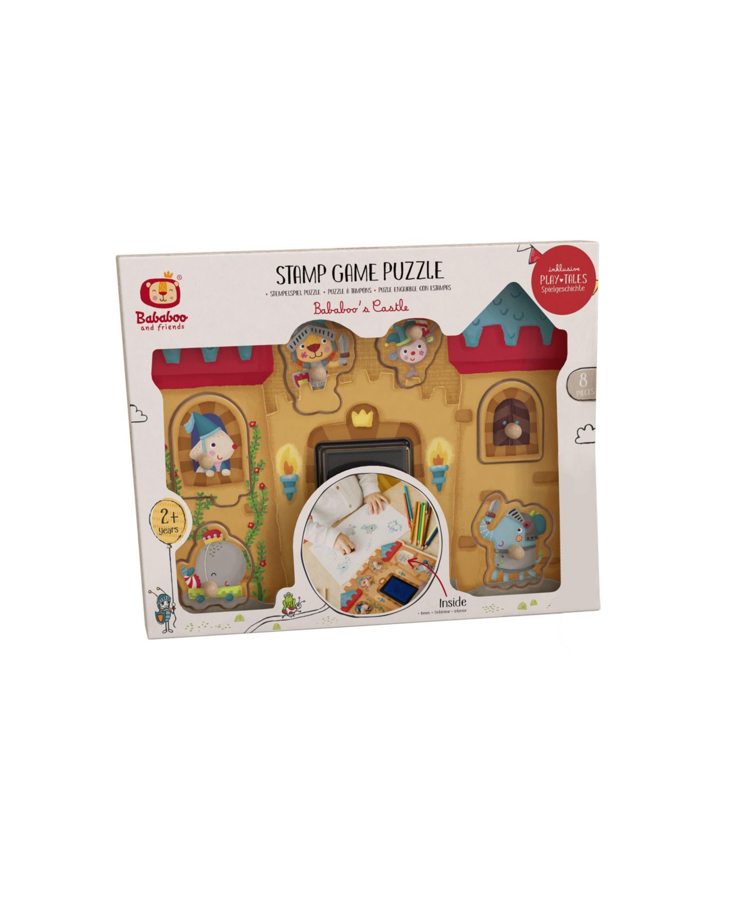 Развивающий набор Bababoo and friends Lion Castle: 8 деталей-пазлов и штампы, от 2 лет, цвет: Open Miscellaneous — фото 2
