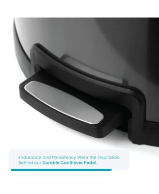 12 Gallon Semi-Round Stainless Steel Kitchen Trash Can with Step Pedal and Soft Close Lid