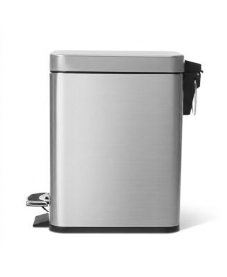 1.3 Gallon Slim Stainless Steel Trash Can with Step on Pedal and Soft Close Lid