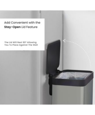 19 Gallon Large Kitchen Trash Can with Soft Close Lid, Liner-Free Stainless Steel Body