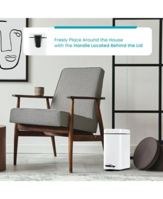 1.3 Gallon Slim Stainless Steel Trash Can with Step on Pedal and Soft Close Lid