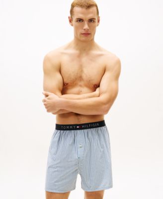 Men's Front Button Woven Boxers