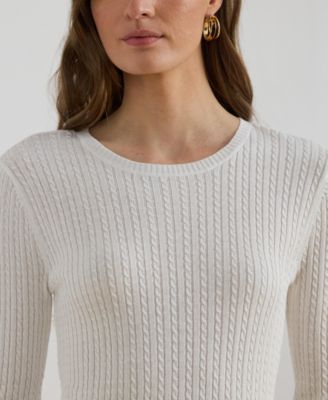 Women's Mini-Cable Crewneck Sweater