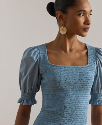 Women's Puff-Sleeve Square Neck Top