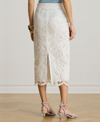 Women's Embroidered Midi Pencil Skirt