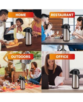 Thermal Coffee Carafe Dispenser 102 oz: Insulated Hot/Cold Stainless Steel