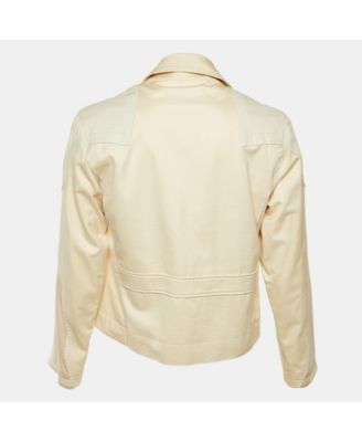 Men's Vintage Leather & Cotton Zip Up Jacket