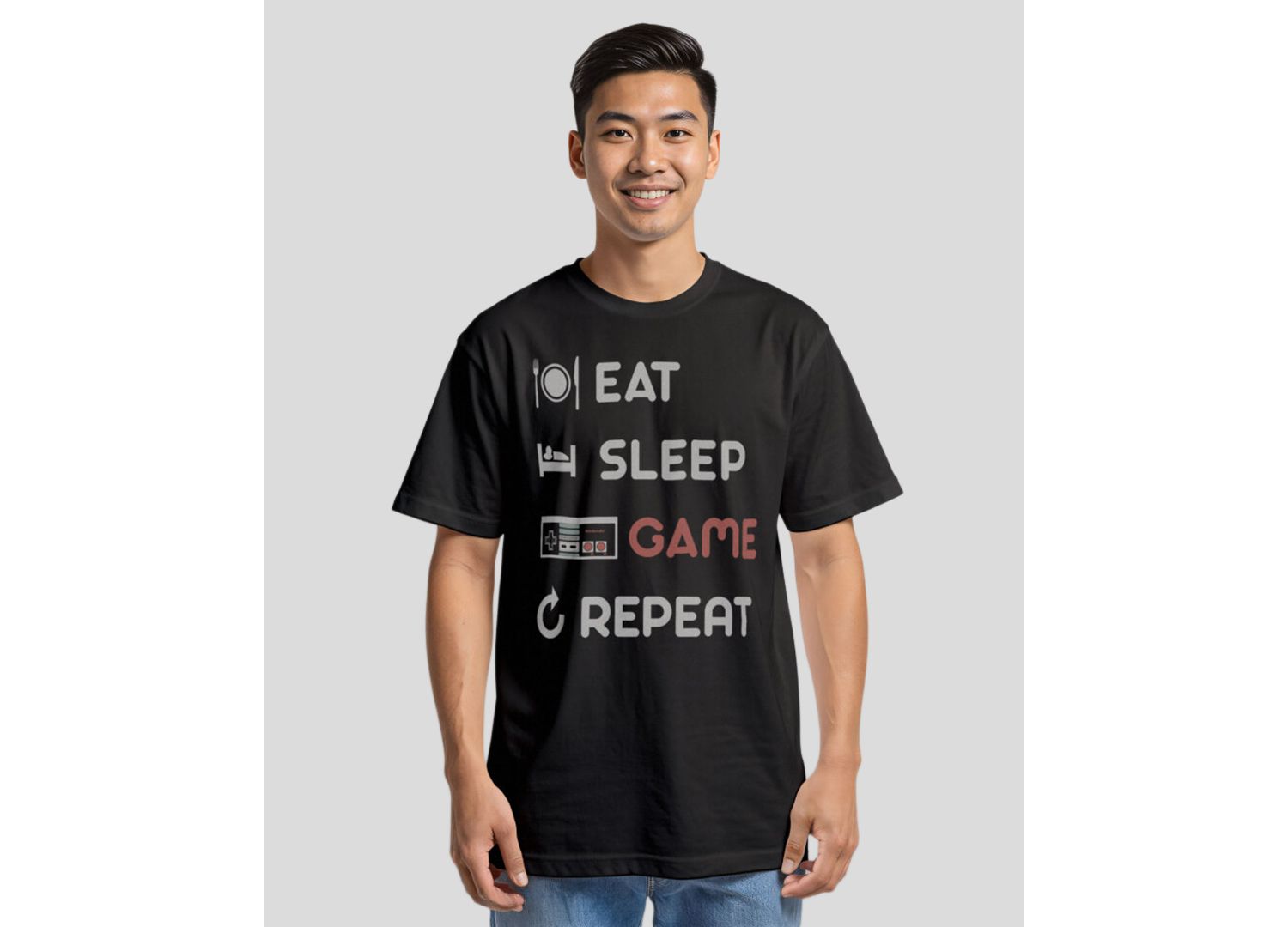 Men's Nintendo Men's NES Eat Sleep Game Repeat Short-Sleeve T-Shirt