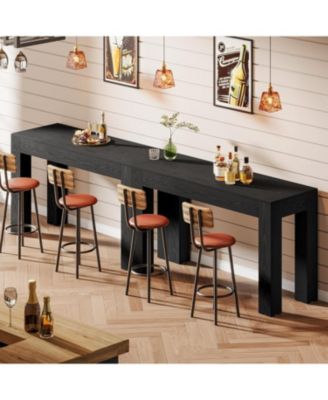 63" Rectangular Dining Table, Rustic Wooden Kitchen Table with 4 Sturdy Legs