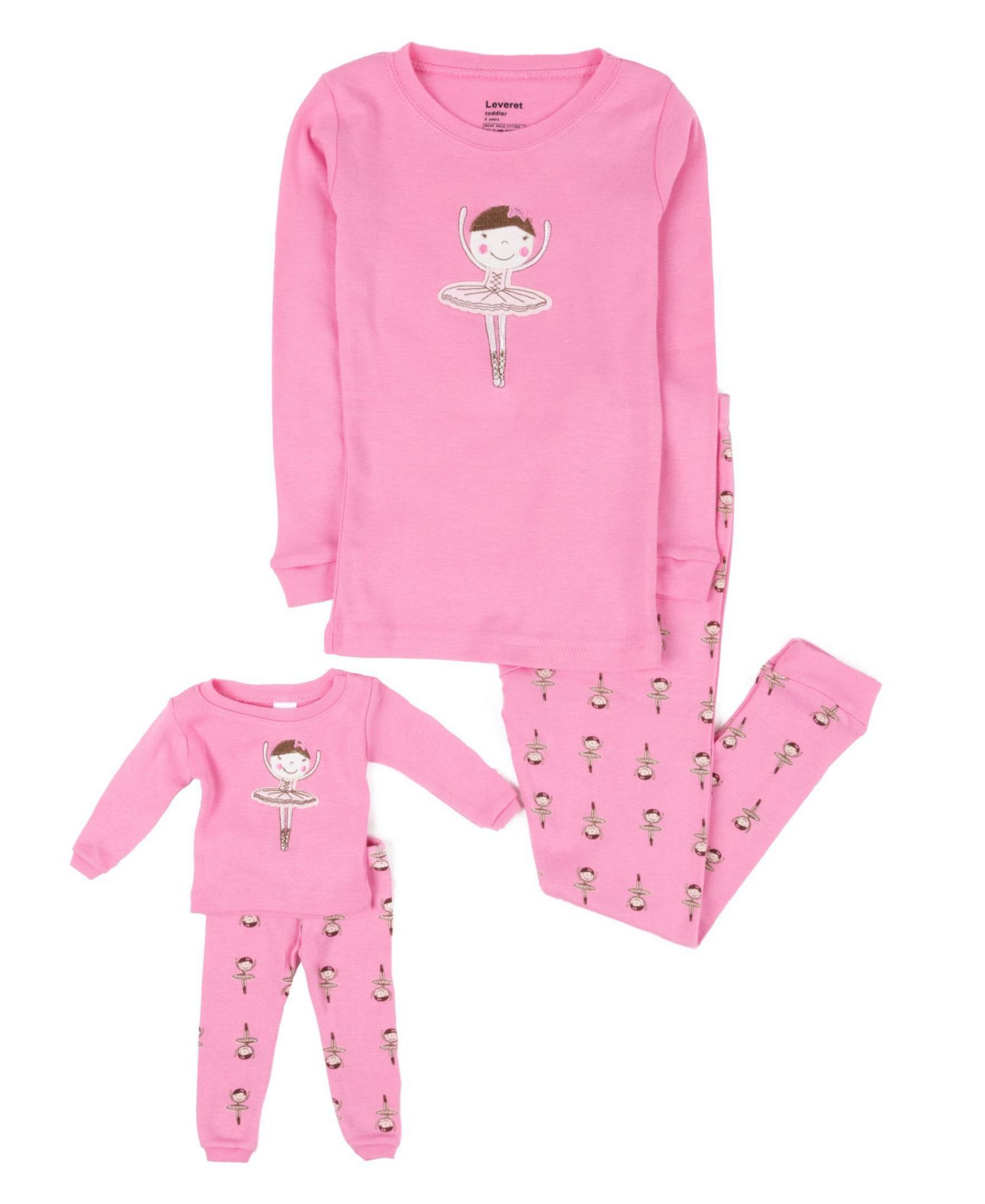 Big Girls 6-14 Matching Doll Snug-Fit Cotton Long Sleeve Pajamas