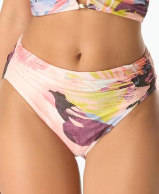 Women's Shirred High Cut Full Coverage Bottoms