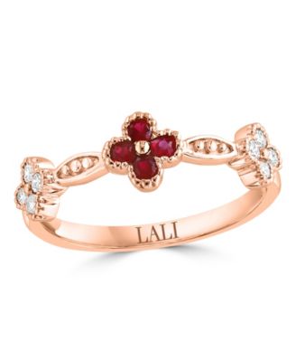 Ruby (1/5 ct. t.w.) & Diamond (1/5 ct. t.w.) Ring in 14k Rose Gold