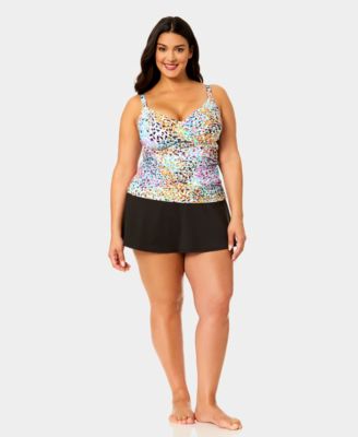 Plus Size Shirred Tankini Top