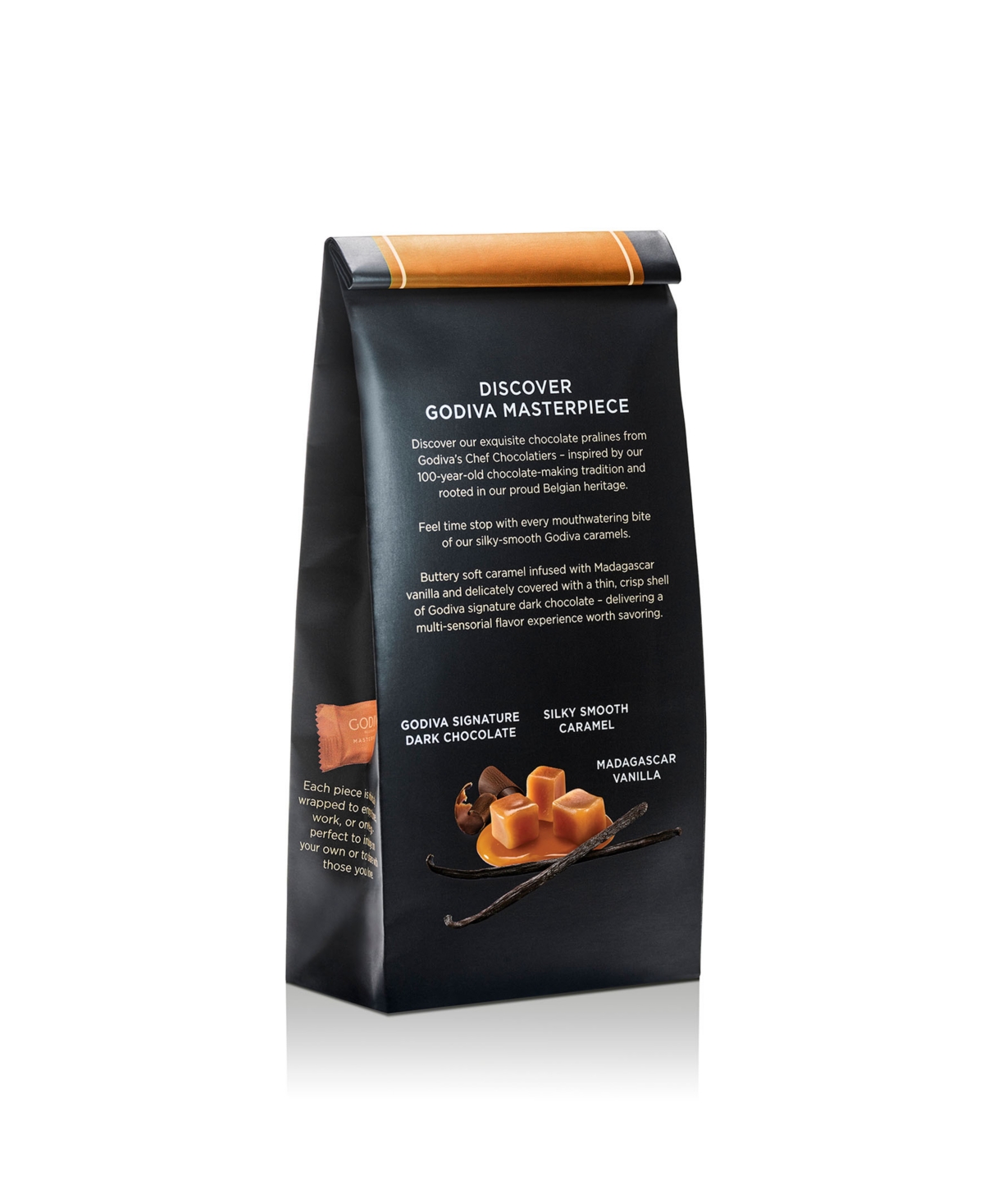 Godiva Dark Caramel Chocolate Ganache Masterpiece Small Bag, 6-Pack
