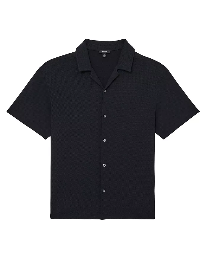 Men's Cedric Textured Cuban-Collar Shirt - thumbnail 8
