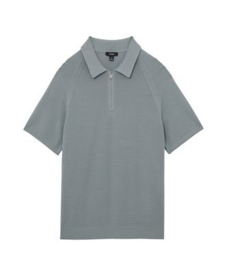 Men's Textured-Knit Half-Zip Polo Shirt
