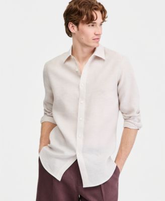 Men's Cross-Dye Linen Long-Sleeve Shirt