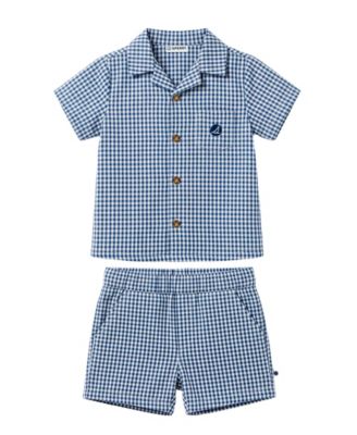 Baby Boys' Button-Down Shirt and Shorts, 2-Piece Set