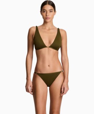 Tall Triangle Bra and Logo Hipster Bikini Swim Bottoms