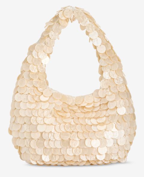 Женская сумка I.N.C. International Concepts Mini Hobo Shell Paillettes, цвет: Натуральный