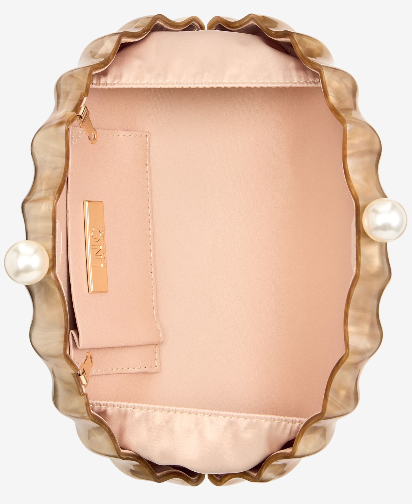 Женские клатчи I.N.C. International Concepts Acrylic Shell Minaudiere, цвет: Жемчужный золотой — фото 5