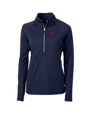Women's Navy Philadelphia Phillies Adapt Eco Knit Stretch Half-Zip Pullover Top
