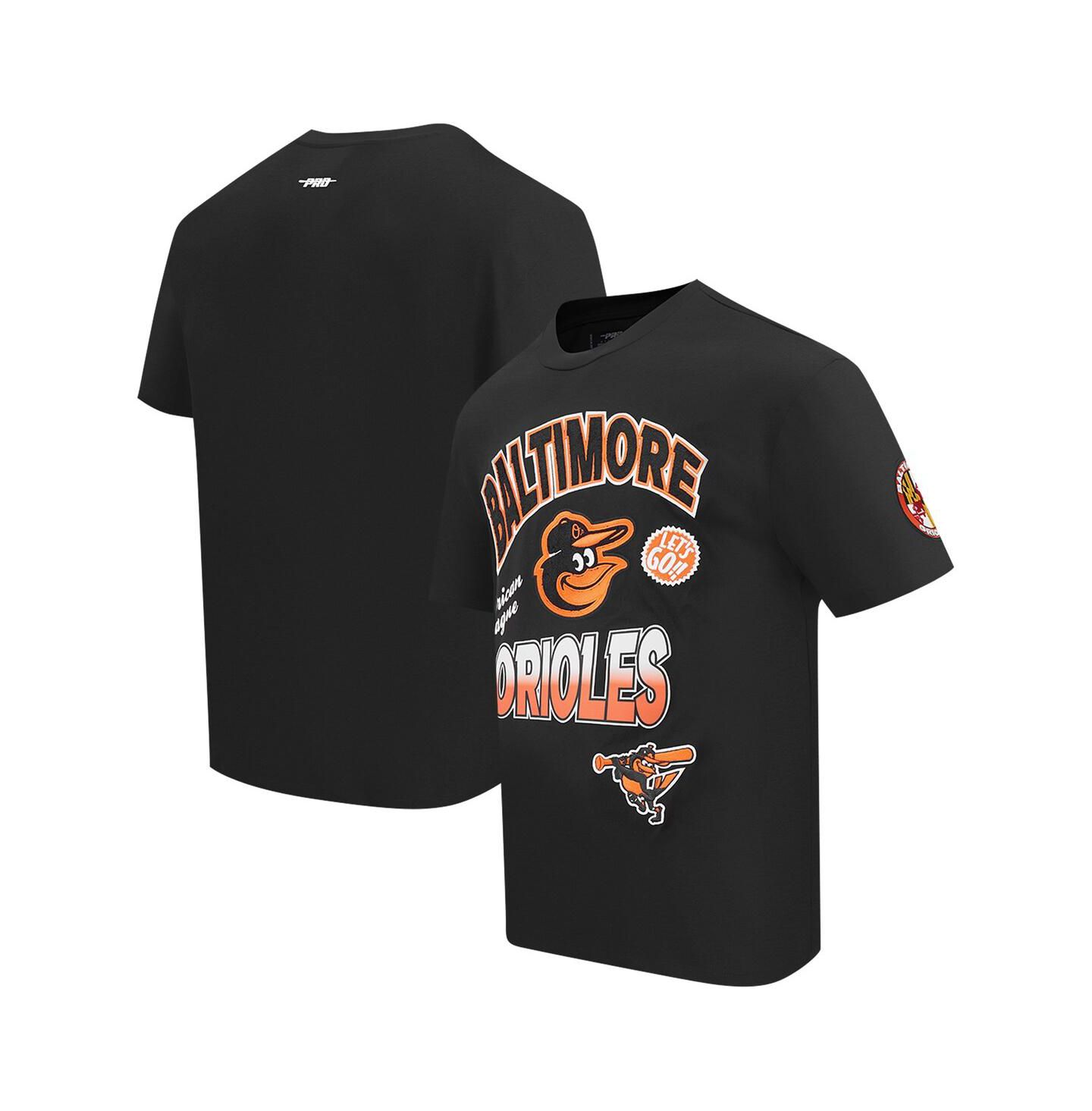 Мужская футболка Pro Standard Black Baltimore Orioles Turn It Up Dropped Shoulder — фото 1