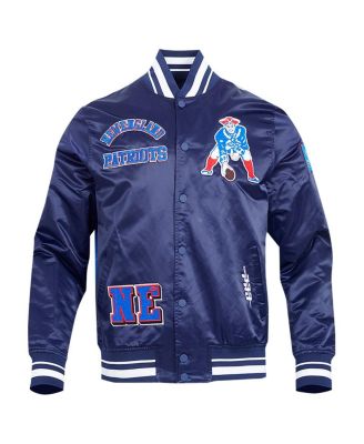 Men's Navy New England Patriots Sublimated Satin Full-Snap Jacket