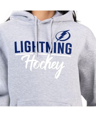 Women's Heather Gray Tampa Bay Lightning Team Sport Tri-Blend Fleece Hoodie