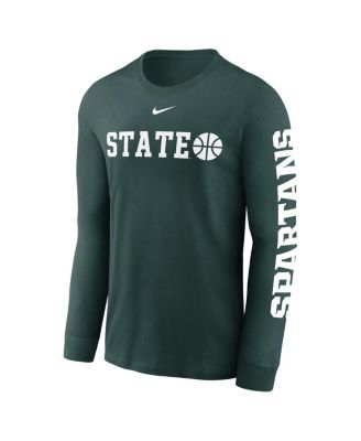 Men's Green Michigan State Spartans Basketball Icon Two-Hit Long Sleeve T-Shirt