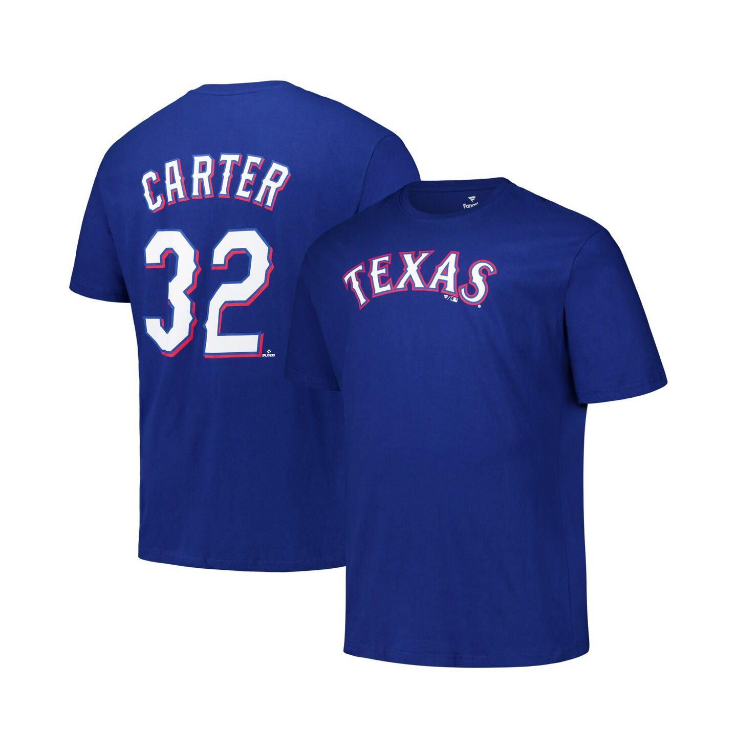 Мужская футболка Fanatics Evan Carter Royal Texas Rangers Big & Tall Name & Number — фото 1