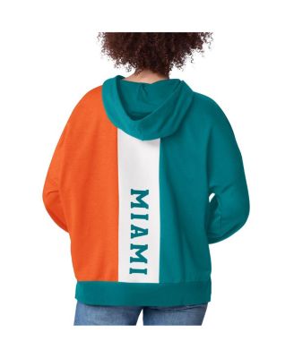 Women's Aqua Miami Dolphins Power Move Long Sleeve Pullover Hoodie