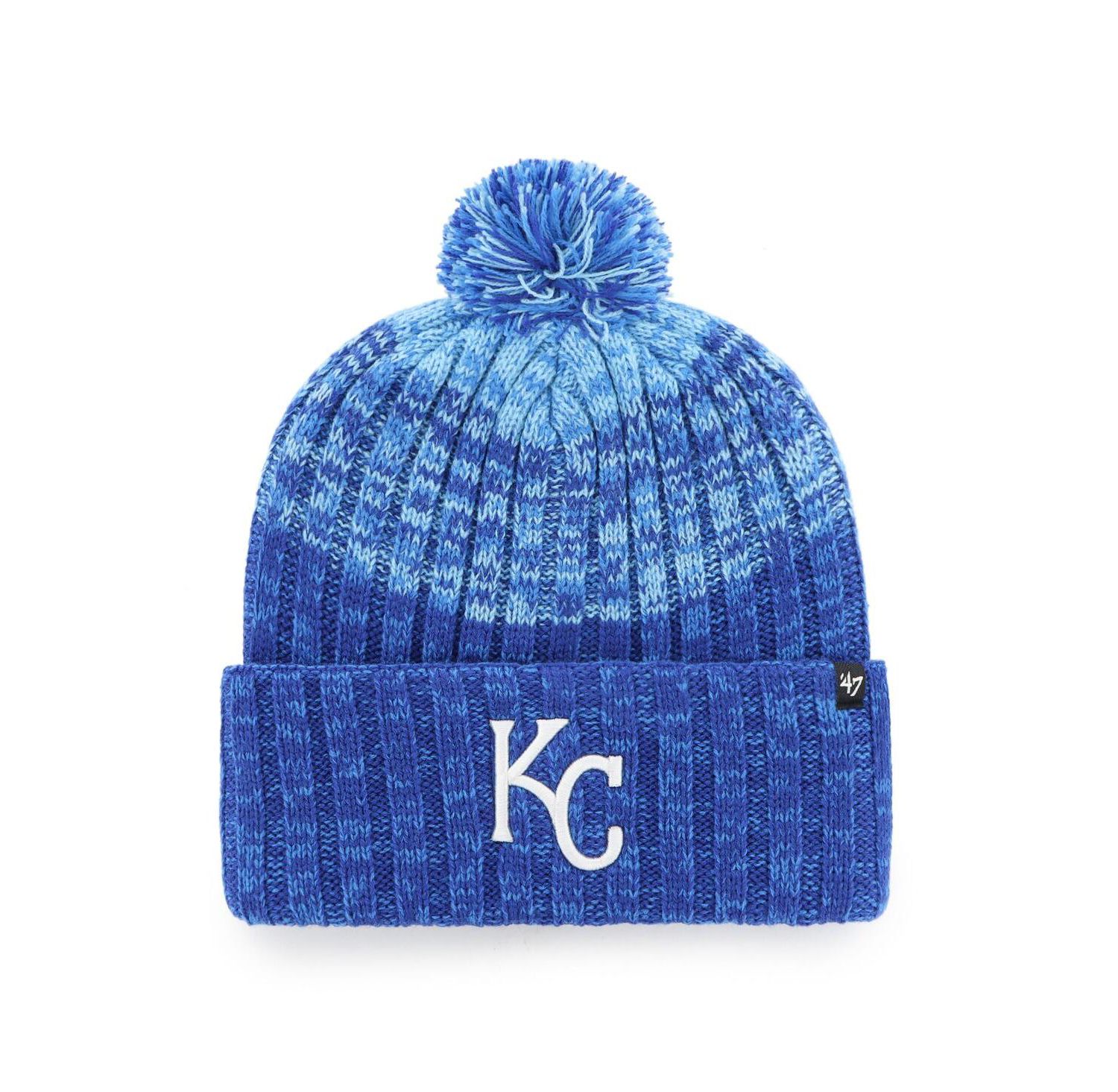 Men's Royal Kansas City Royals Cascade Cuffed Knit Hat with Pom