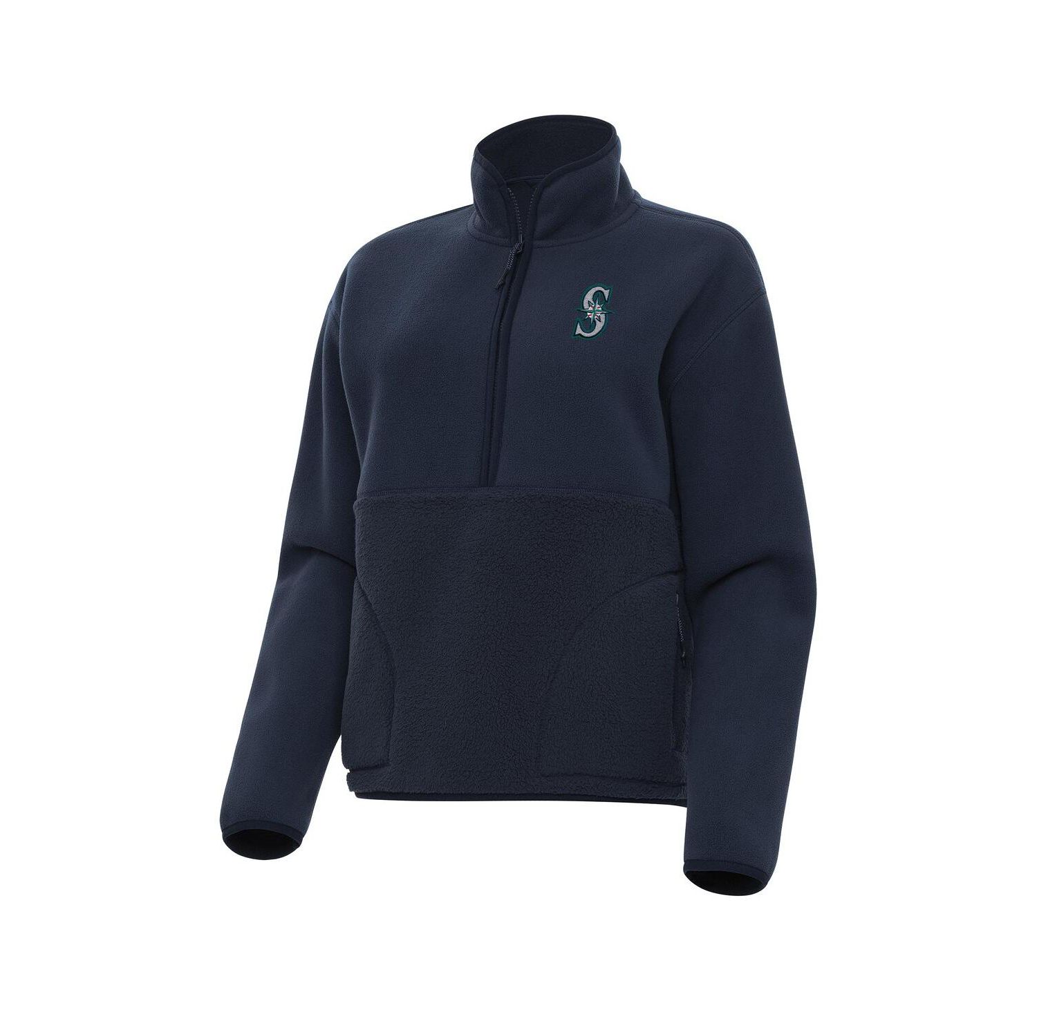 Women's Navy Seattle Mariners Figure Half-Zip Sweatshirt