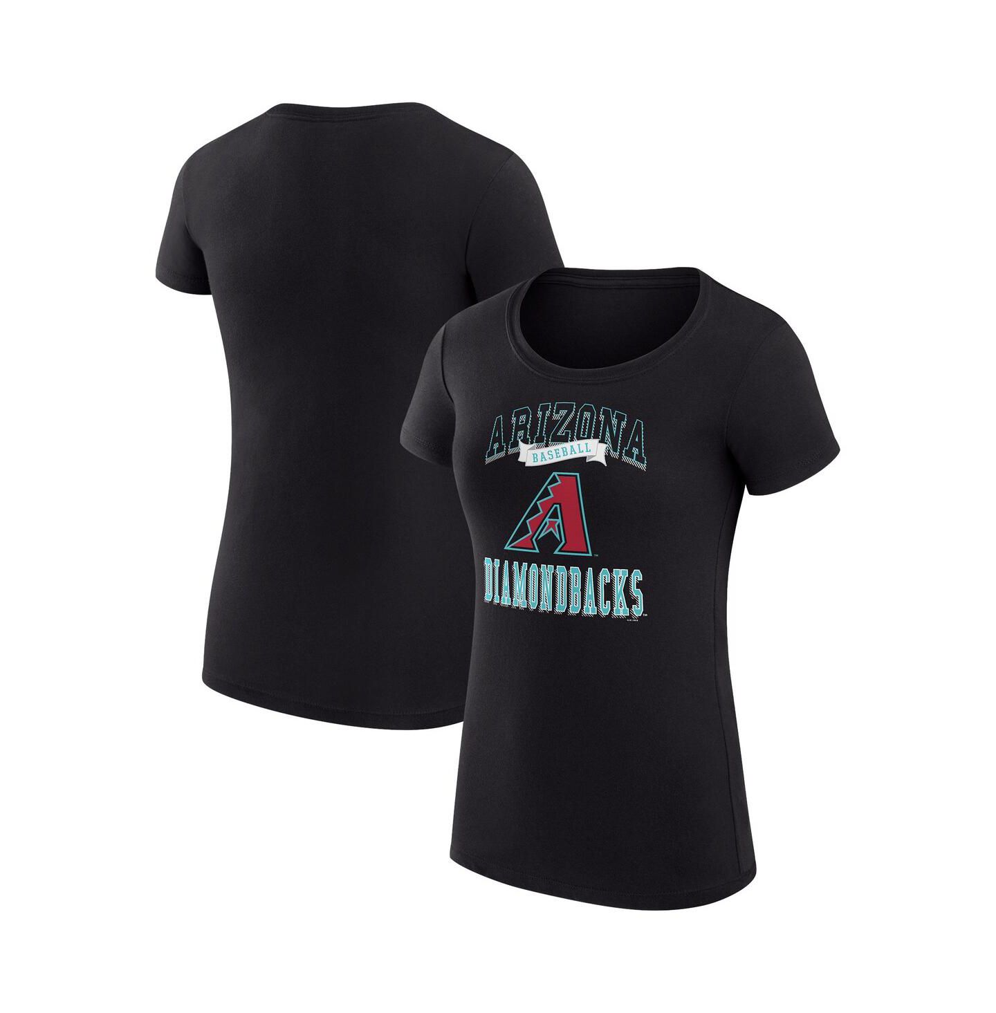 Женская футболка G-III 4Her by Carl Banks Black Arizona Diamondbacks Super-Slim Fit Lightweight Team Logo Graphic — фото 1