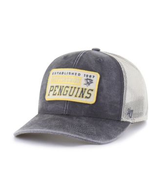 Men's Charcoal Pittsburgh Penguins Canteen Pigment Dyed Patch Trucker Adjustable Hat