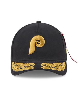 x Alpha Industries Men's Black Philadelphia Phillies A-Frame 9FORTY Adjustable Hat