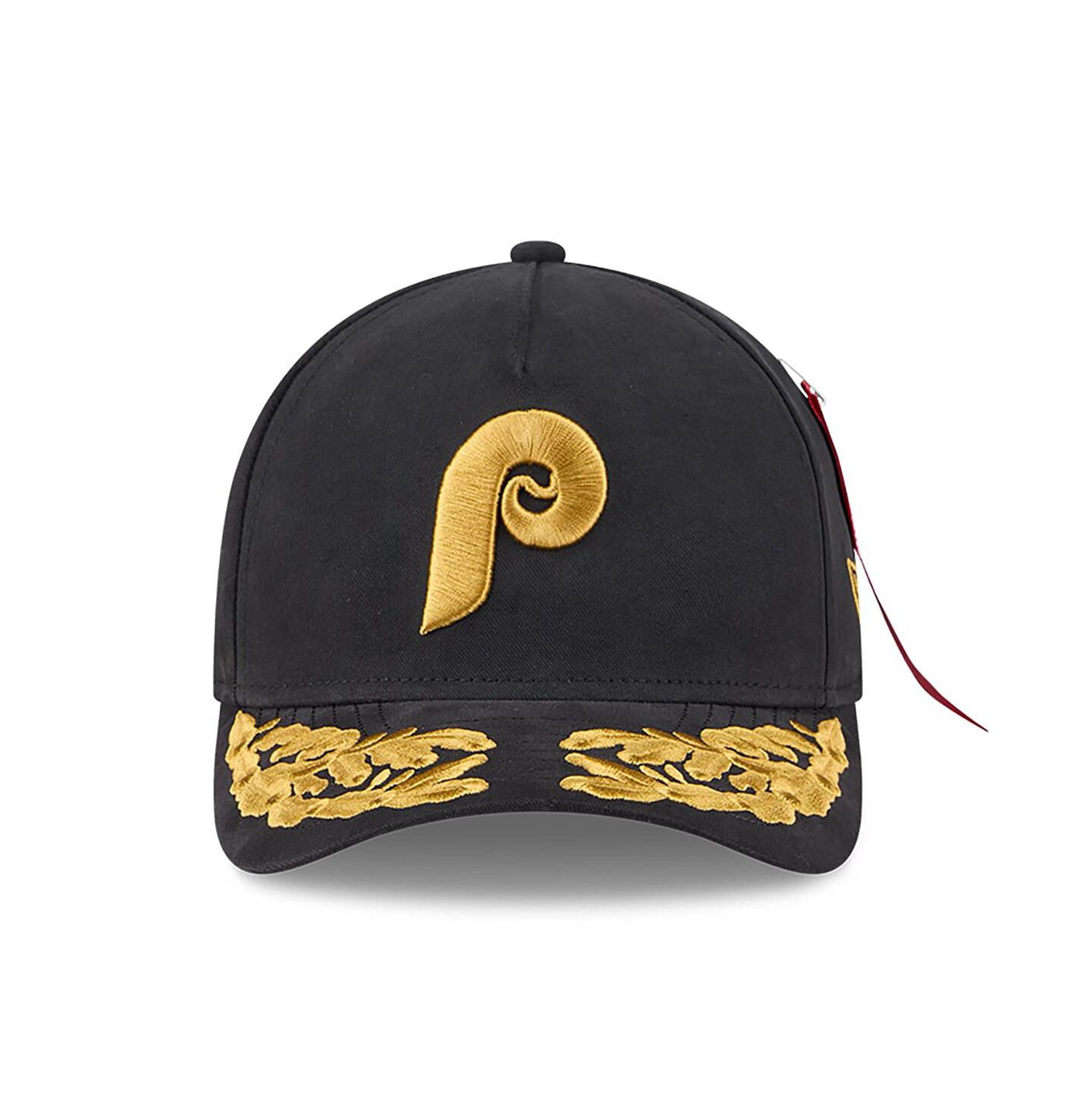 Мужская кепка New Era x Alpha Industries Black Philadelphia Phillies A-Frame 9FORTY Adjustable Hat — фото 2
