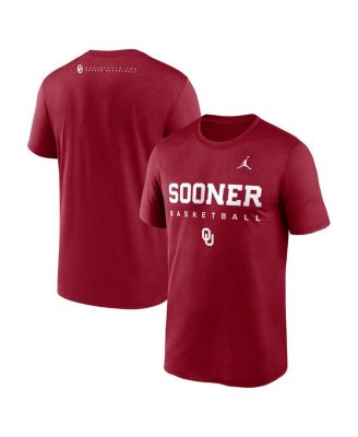 Men's Crimson Oklahoma Sooners 2025 Courtside Basketball Legend Dri-FIT T-Shirt