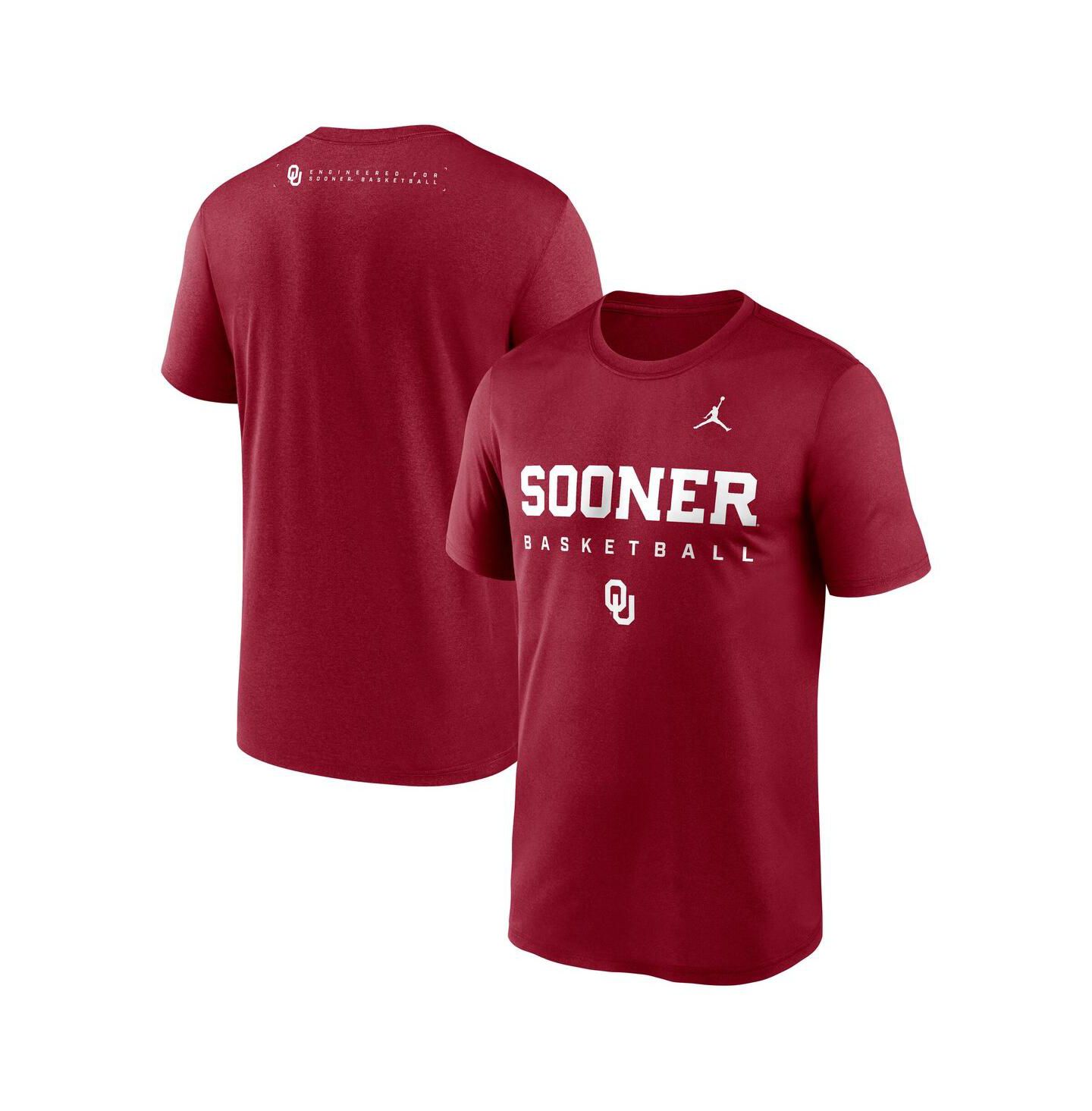 Мужская футболка Jordan Crimson Oklahoma Sooners 2025 Courtside Basketball Legend Dri-FIT — фото 1