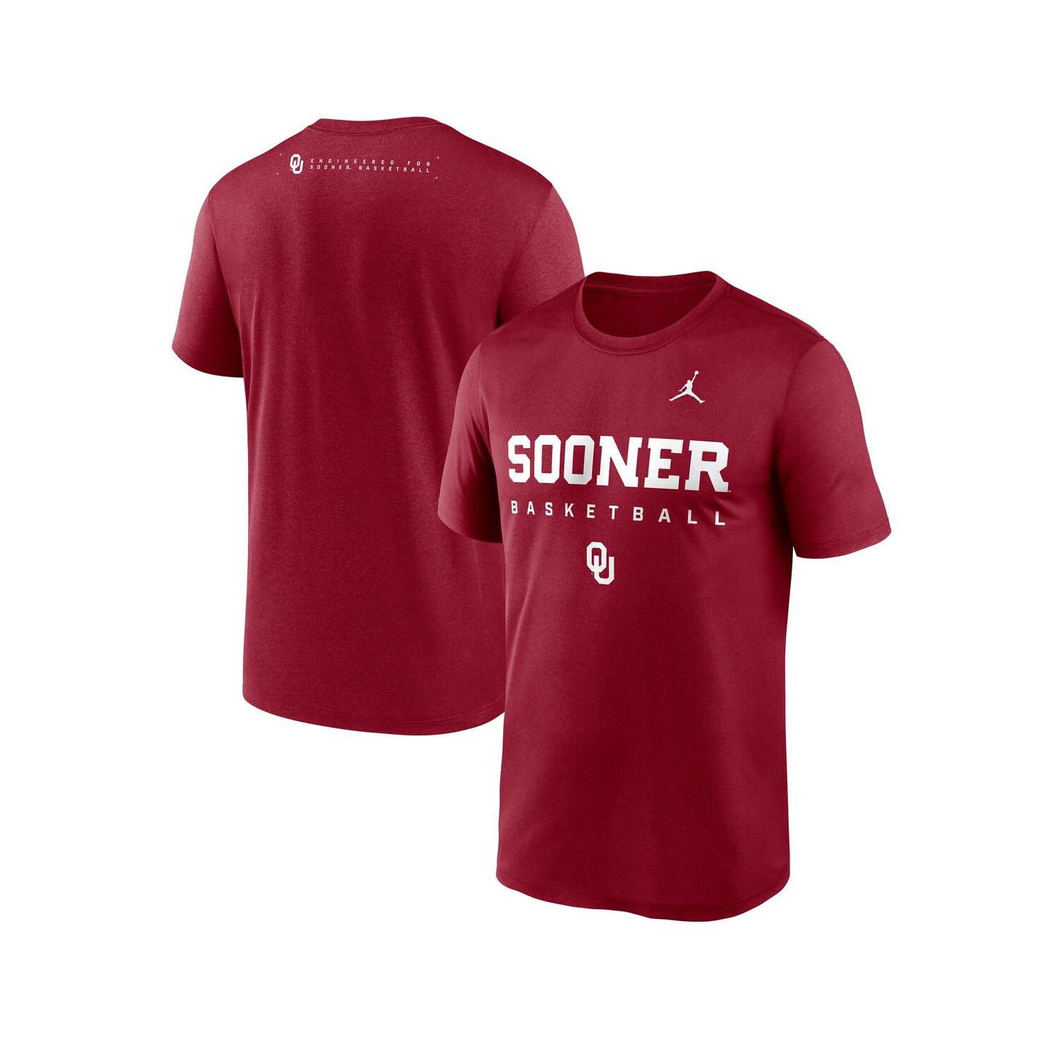 Men's Crimson Oklahoma Sooners 2025 Courtside Basketball Legend Dri-FIT T-Shirt