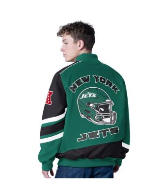 Men's Green New York Jets Prime Time Full-Zip Racing Jacket