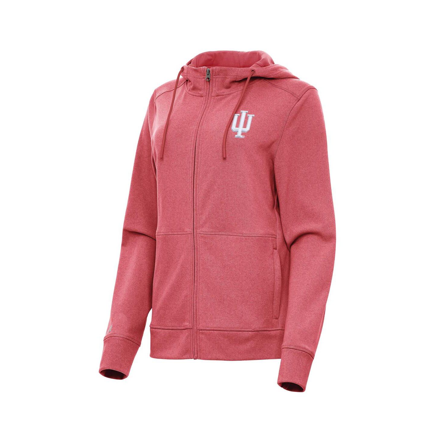 Женская куртка Antigua Heather Crimson Indiana Hoosiers Seeker Full-Zip Hoodie Jacket — фото 2