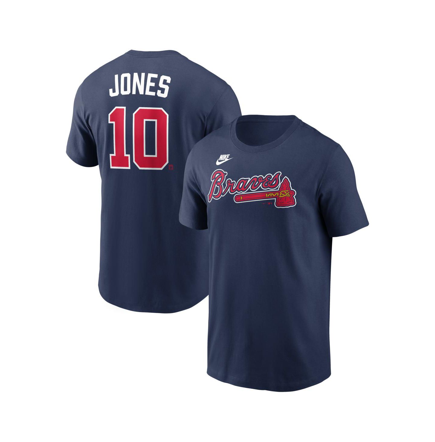 Мужская футболка Nike Chipper Jones Navy Atlanta Braves Cooperstown Collection Name & Number — фото 1