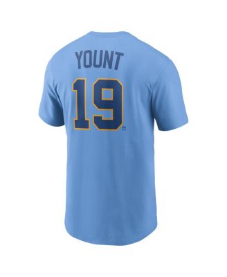 Men's Robin Yount Powder Blue Milwaukee Brewers Cooperstown Collection Name & Number T-Shirt