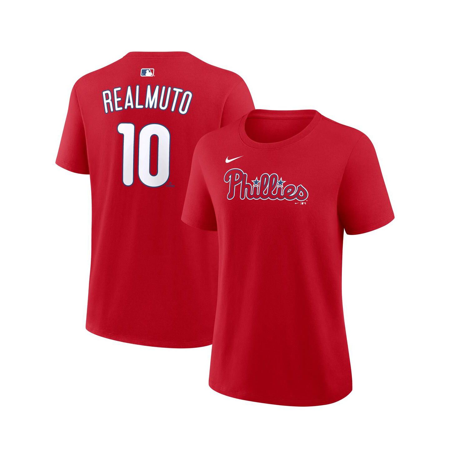 Женская футболка Nike J.T. Realmuto Red Philadelphia Phillies Name & Number — фото 1