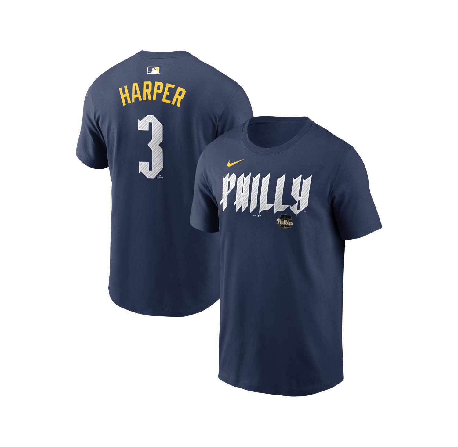Men's Bryce Harper Navy Philadelphia Phillies City Connect Name & Number T-Shirt