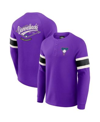 Darius Rucker Collection By Men's Purple Arizona Diamondbacks Waffle-Knit Raglan Long Sleeve Henley T-Shirt