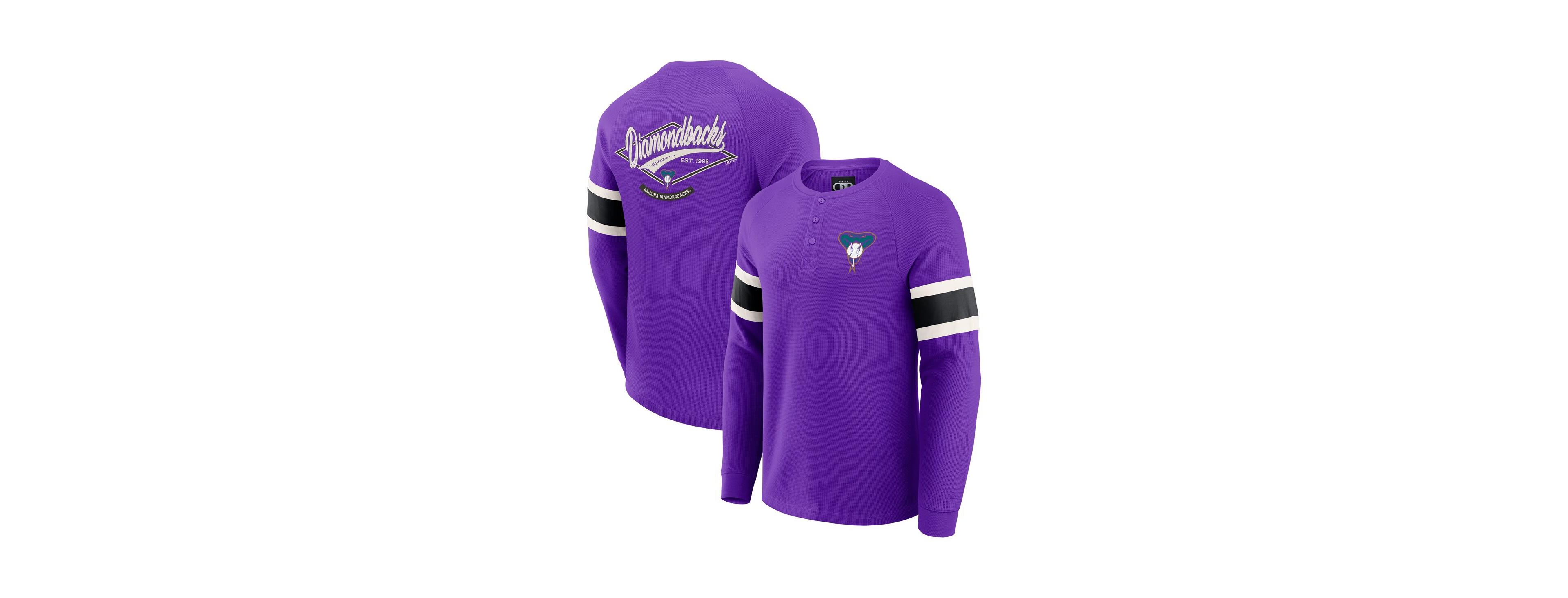 Darius Rucker Collection By Fanatics Men's Purple Arizona Diamondbacks Waffle-Knit Raglan Long Sleeve Henley T-Shirt